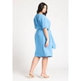 thumbnail image 2 of ELOQUII Women's Plus Size Cross Front Flutter Sleeve Dress, 2 of 4