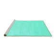 thumbnail image 2 of Ahgly Company Machine Washable Indoor Round Solid Turquoise Blue Modern Area Rugs, 6' Round, 2 of 4