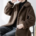 thumbnail image 6 of Lovskoo 2024 Women's Shearling Jacket Long Sleeved with Pockets Windproof and Warm Insulation Single Breasted Long Plush Coat Coffee, 6 of 9