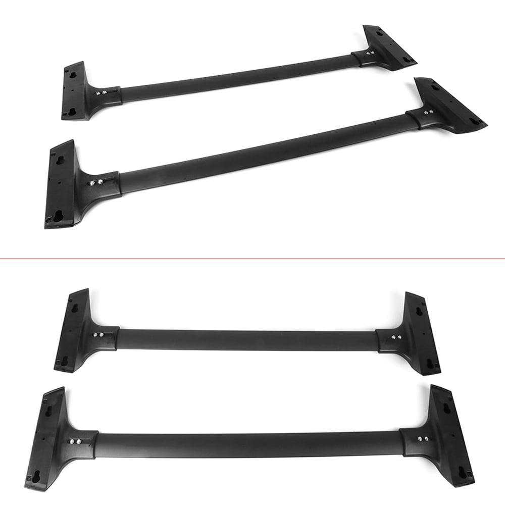 Ikon Motorsports Compatible with 09-17 Chevy Traverse OE Style Roof Rack Rail Cross Bar Carrier Black