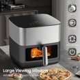thumbnail image 3 of Stainless Steel Air Fryer 9 Quart - Airfryer XXL with Large Viewing Window, Dual Heating Elements, 12-in-1 Function to Roast, Bake, Broil, Defrost, Reheat, Dishwasher-Safe Parts, 1700W, Siver, 3 of 7