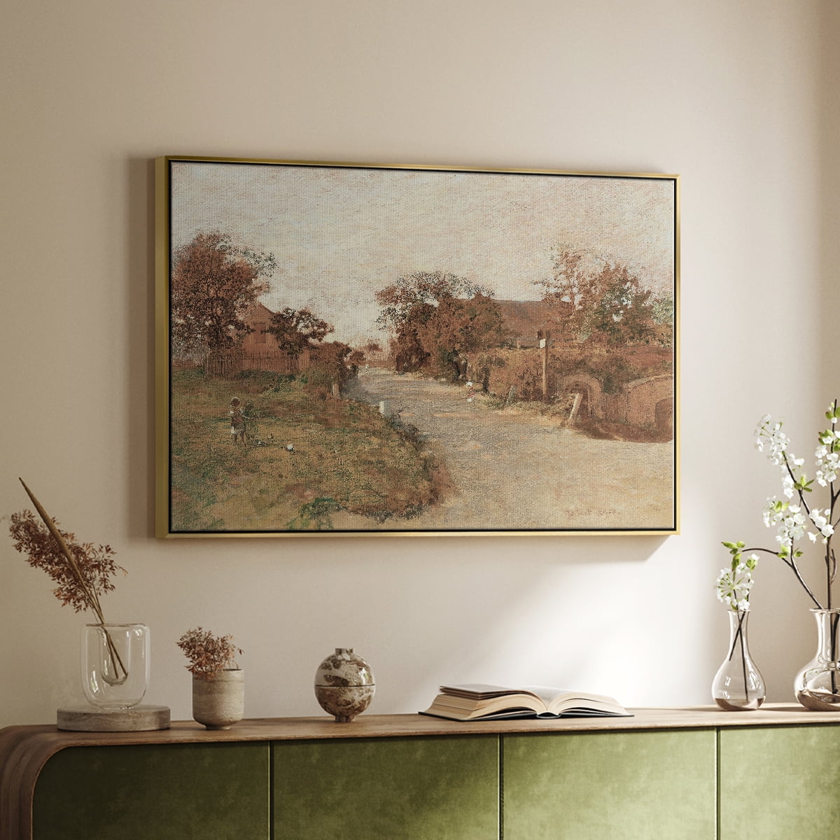 Vintage Animal Print-IX By Wexford Home Framed in Gold Wood Gallery Wrapped Canvas 17 in. x 25 in.