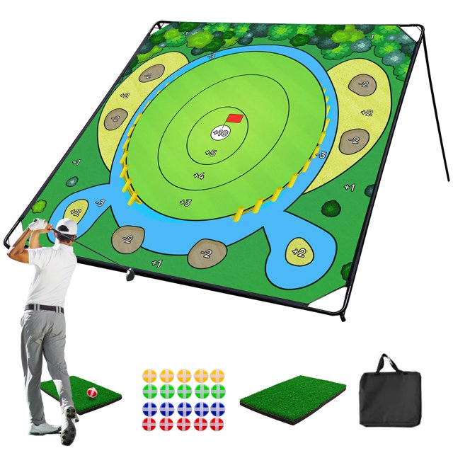 Alfombrilla de entrenamiento portátil Golf Chipping Game SjeHome 178 x 178 cm