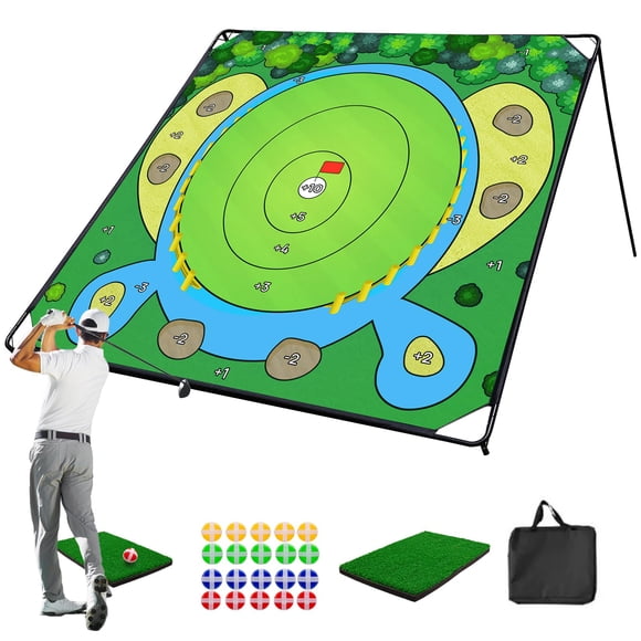 Alfombrilla de entrenamiento portátil Golf Chipping Game SjeHome 178 x 178 cm