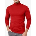 thumbnail image 2 of URBAN BUCK Men Turtleneck Long Sleeve Slim Fit Shirt - Ultra Soft Cotton Premium Winter Sweater - Warm Pullover Fitted Sweatshirt Kyle White (L), 2 of 7