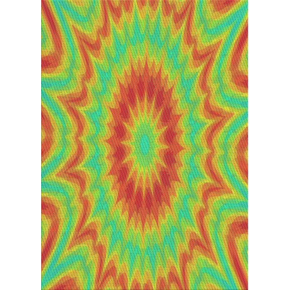 Ahgly Company Machine Washable Indoor Rectangle Transitional Green Area Rugs, 5' x 7'