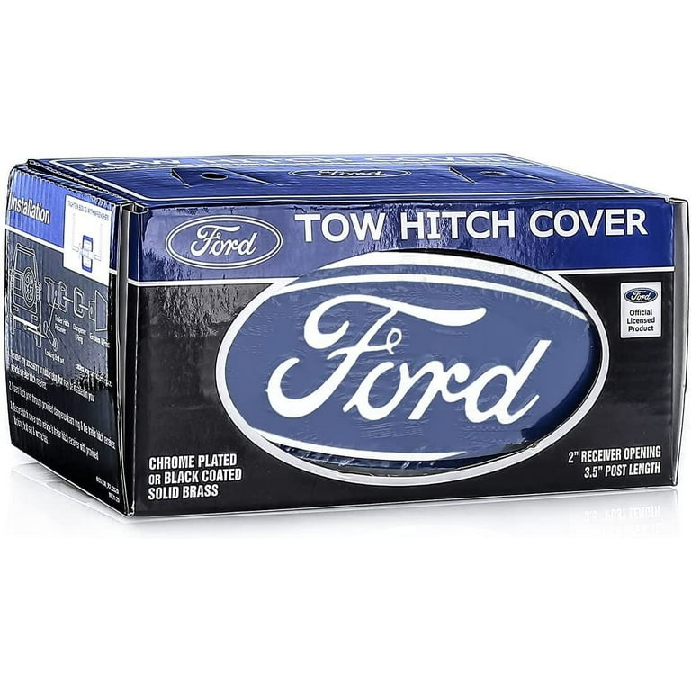 Ford Blue Logo & Corp. Block Emblem Metal Trailer Tow Hitch Cover 