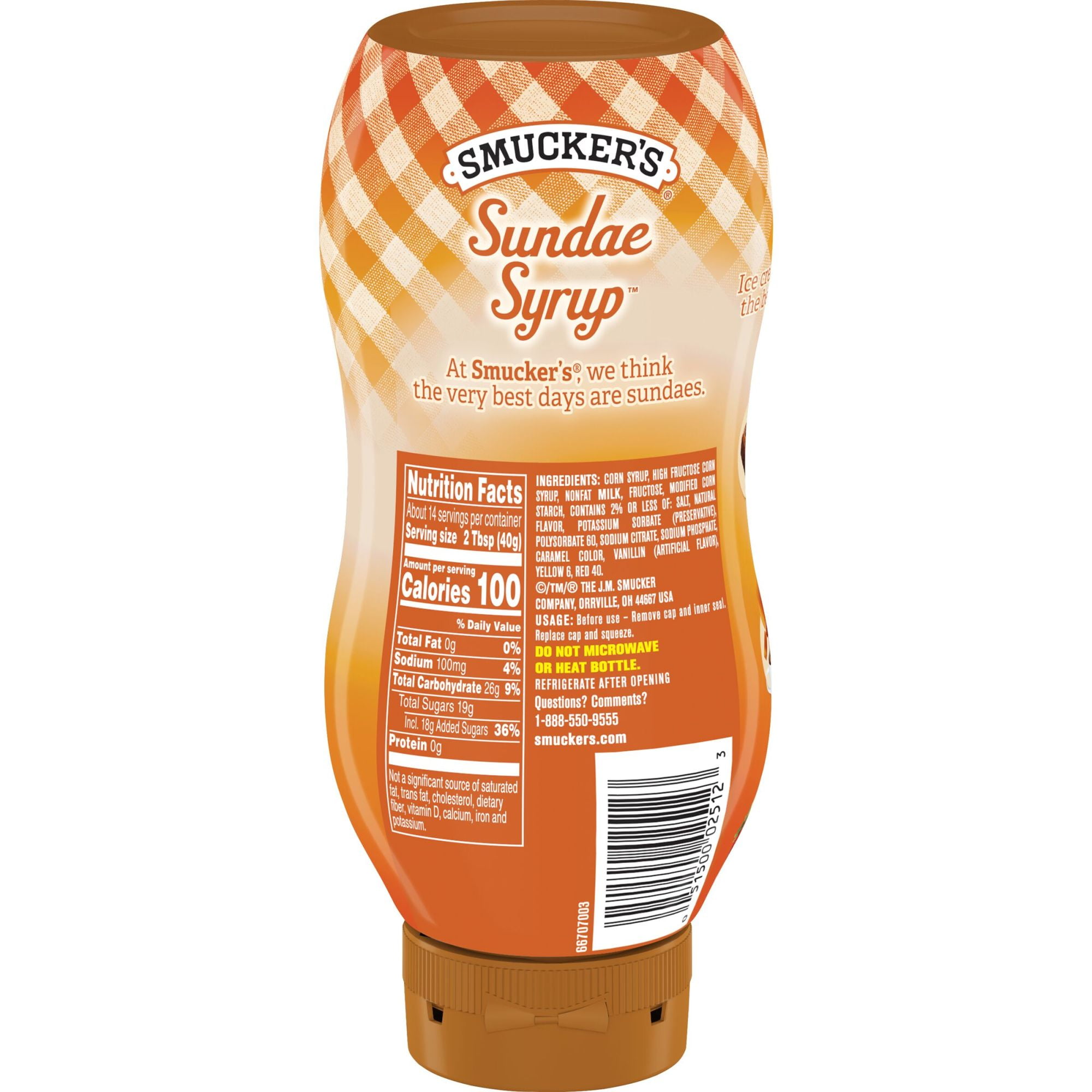 Smucker's Sundae Syrup Sugar Free Caramel Flavored Syrup,