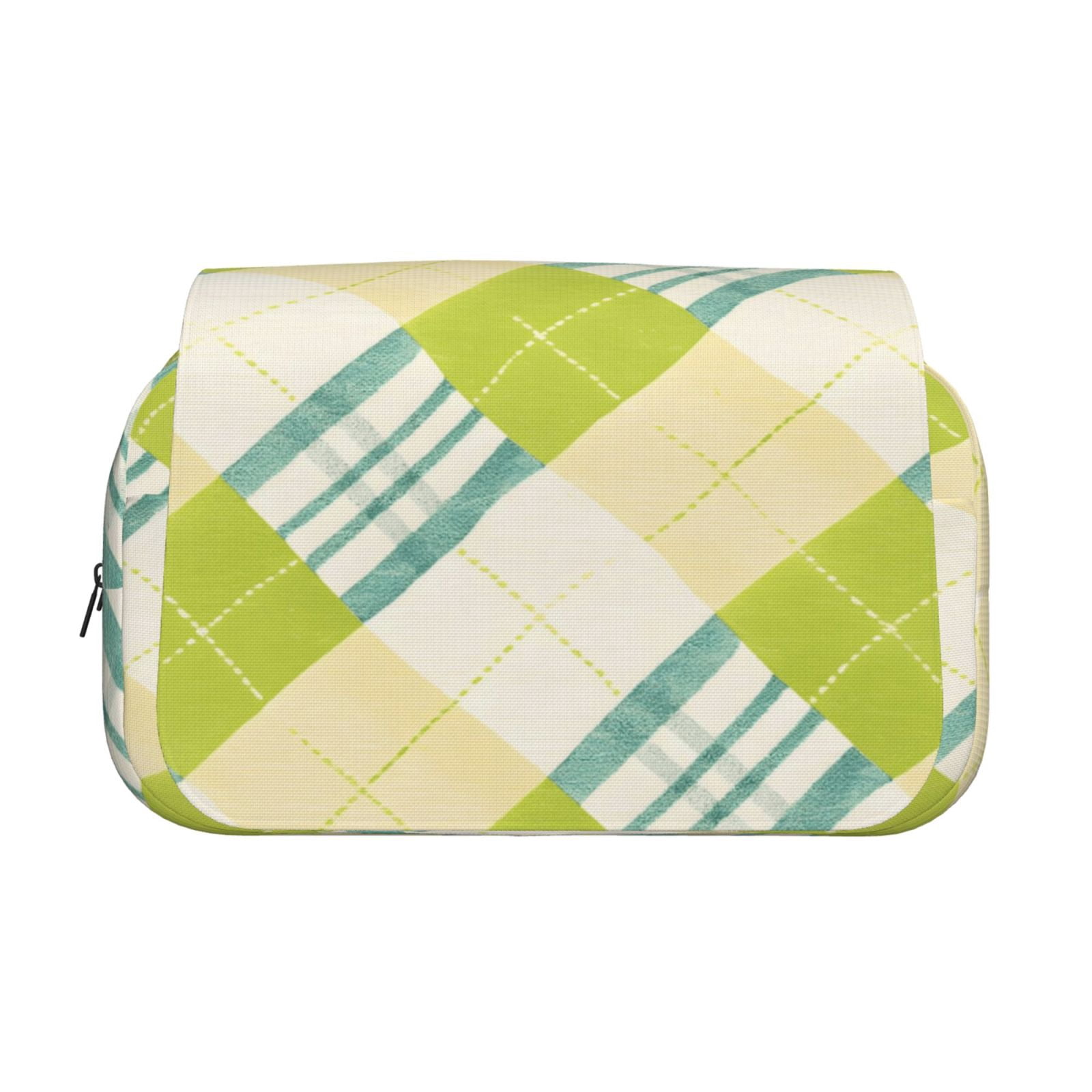 Large-Capacity Flip-Top Double-Layer Pencil Case, Multi-Functional Pocket Pen Case, Durable Stationery Organizer Lime Houndstooth Hand-Drawn Sketch_1