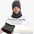 thumbnail image 4 of FZ FANTASTIC ZONE Men Women Winter Beanie Hat Scarf Set Warm Knit Hat Thick Fleece Lined Winter Cap Neck Warmer,Grey, 4 of 7
