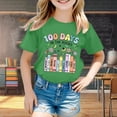 thumbnail image 2 of Back To School Shirt for Girls Round Neckline Slim-Fit Cartoon Print Vintage 100 Days Kids Girls100th Day Of School Gift T-Shirt, 2 of 4