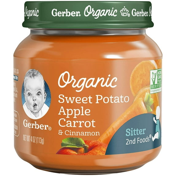 Gerber 2nd Foods, Organic Sweet Potato Apple Carrot - 4 OZ 10 Count