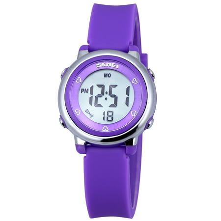 Ewatch Time Teacher Watch Zeiger Kids Watches Sports Cool Young Girls Boys Teen Student Watch, Time Teacher children -Purple ()