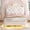 White, variant on Torveric Twin Size Bed Frame with Headboard, Upholster Platform Bed Frames with LED Lights, Princess Crown Furniture Pink Bedroom Furniture