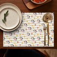 thumbnail image 5 of Beige Cow Flower Pattern Summer Placemats Table Placemats Set Of 4-Linen Kitchen Washable Placemats Table Mats 11.8"x17.7" Non-Slip Heat Resistant, 5 of 6