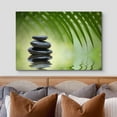 thumbnail image 3 of IDEA4WALL Canvas Print Wall Art - Black Rocks on River & Green Tropical Leaves - Nature Landscape Photography Realism Scenic Cool for Living Room, Bedroom, Office - 12"x18", 3 of 5