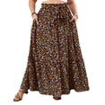 thumbnail image 2 of Cueply Women's Plus Size Casual High Waist Tie Front Long Skirts with Pockets Flowy Summer Pleated Tiered Elastic Skirt, 2 of 9
