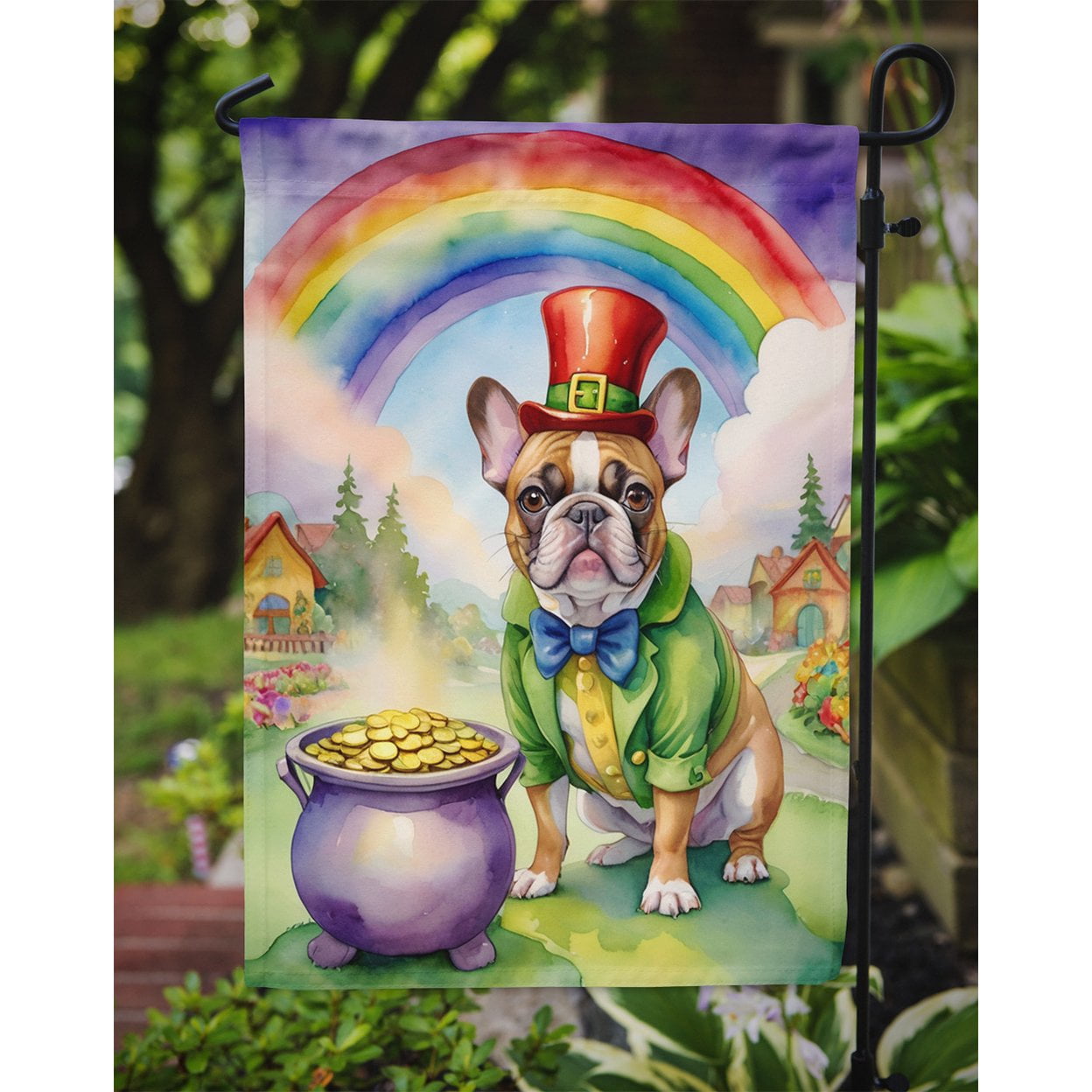 French Bulldog St Patrick's Day Garden Flag 11.25 in x 15.5 in
