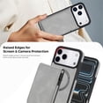 thumbnail image 6 of Leather For iPhone 17 Pro Max Case With  2-in-1 Pop-up Card Holder, Wallet Case For Women Men With RFID Blocking, Durable Leather Kickstand Magnetic Clasp Shockproof Phone Case,Grey, 6 of 8