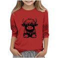 thumbnail image 2 of Lovzfmll T-Shirt Graphique à Manches 3/4 pour Enfants, Col Rond Décontracté, Style Col Rond pour Petites Filles 7-8 Ans, 2 of 4