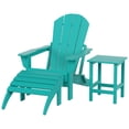 thumbnail image 5 of Polytrends  Laguna Hdpe All Weather Outdoor Patio Foldable Adirondack Chair With Ottoman And Side Table (3-Piece Set) Turquoise, 5 of 5