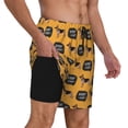 thumbnail image 2 of Kdxio German Shepherd Woof Print Men's Swim Trunks with Compression Liner 7 Inch Inseam Quick Dry Swim Shorts, 2 of 7
