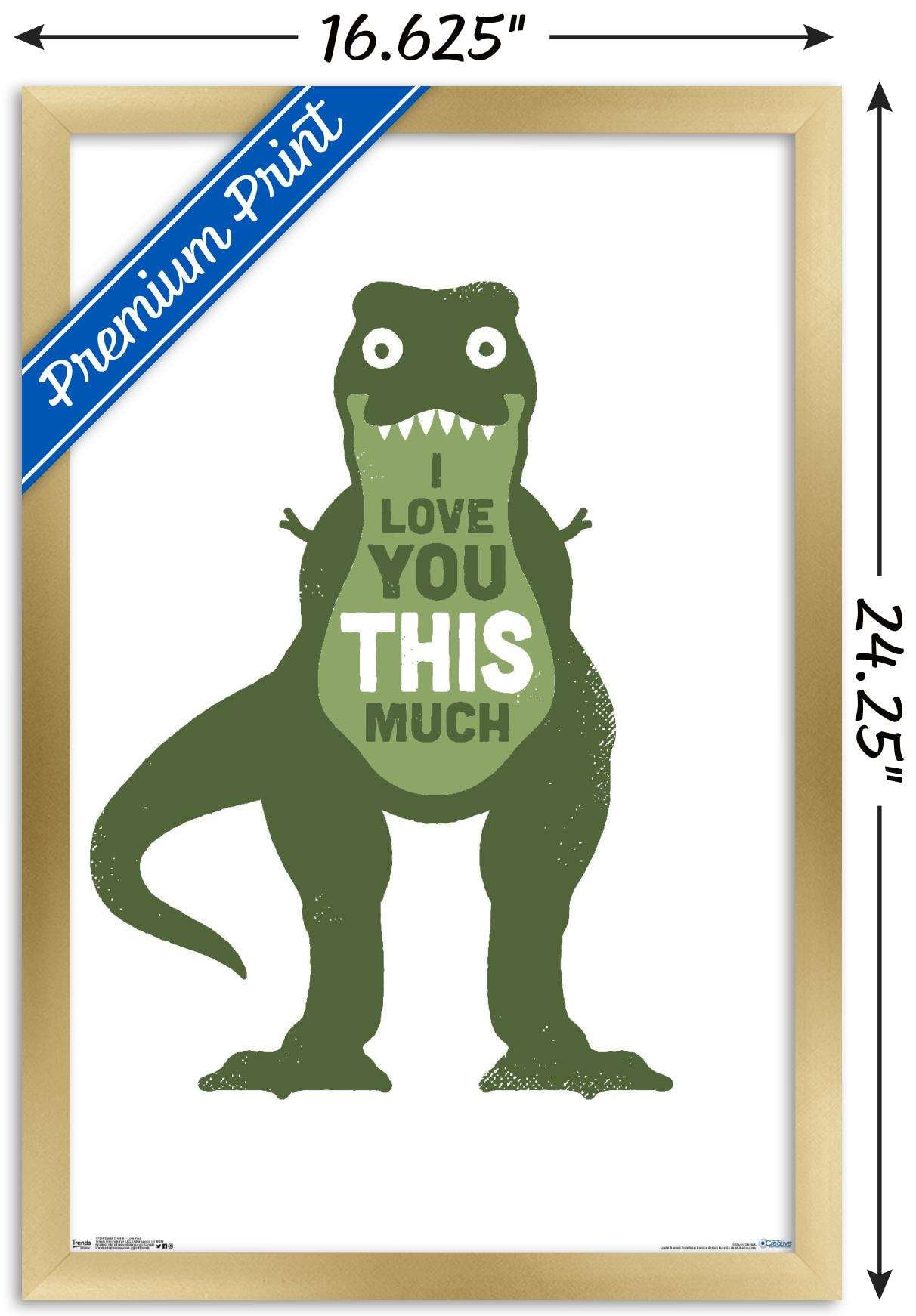 DaVid Olenick - Love You Wall Poster, 14.725" x 22.375", Framed