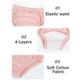 thumbnail image 4 of Happy Cherry Baby Girl Potty Training Underwear Cotton Toddler Training Diapers Pants Boys Toilet Training Underwear Absorbent Training Underpants Solid Color 3 Pack for 1-2 T, 4 of 7
