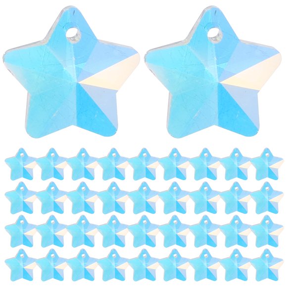 100 Pcs Breloques en Verre Étoile pour Fabrication de Bijoux Collier Bracelet Matériel DIY Bijoux