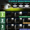 thumbnail image 2 of Solar Lights Outdoor Waterproof Motion Sensor - 416 LEDs 3000 Lumens Super Bright 3 Brightness 3 Modes 2400mAh 360° Illumination 32ft Solar Flood Security Light for Outside - 1 Pack, 2 of 7
