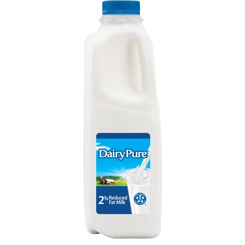 DairyPure 2 Milk with Vitamin A and Vitamin D, Reduced Fat Milk Bottle