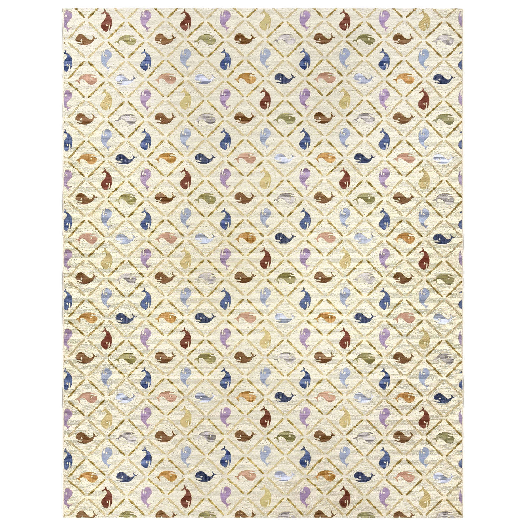 Reyn Spooner Kona Coast Fresco Kanaloa Tropical Animal Print Multi Polyester/Polypropylene Flatweave Indoor/ Outdoor Area Rug, 5x8