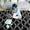 thumbnail image 5 of Lochas Shag Area Rug Geometric Plush Fluffy Rugs Soft Moroccan Carpet for Bedroom Living Room Floor Mat Home Decor,6x9ft,Black/White, 5 of 6