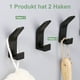 thumbnail image 3 of Ganchos autoadhesivos Bmatwklu para toallas de baño doble soporte de pared aluminio negro, 3 of 5