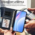 thumbnail image 6 of for Samsung Galaxy S25 Edge Flip Wallet Case, Classic Card Slots RFID Blocking Premium PU Leather Magnetic Clasp Kickstand Shockproof Drop Protective Men Women Rugged Wallet Phone Cover, Darkblue, 6 of 7