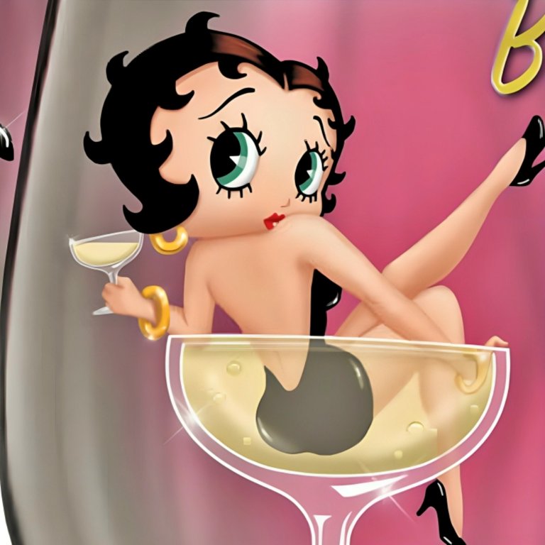 Betty Boop ワイングラス　ペア　 ベティ・ブープ　ベティちゃん2009 The Bradford Exchange Bottoms Up and Back For More Issue #4 Betty