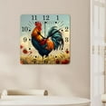 thumbnail image 4 of 14 Inch Wall Clock Battery Operated Square Clock for Office, Kitchen, Outdoor, Living Room,Lovely Rooster Butterfly Flower Stunning, 4 of 4