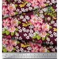 thumbnail image 3 of Soimoi polyester Crepe Fabric Leaves & Peony Floral Fabric Prints By Yard 42 Inch Wide, 3 of 3
