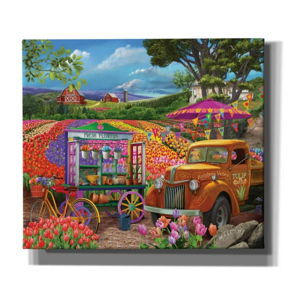 Epic Graffiti 'Roadside Tulips' by Bigelow Illustrations, Canvas Wall Art, 30"x26"