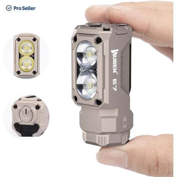 WUBEN E7 Mini LED Flashlight, 1800 Lumens, Rechargeable, IP68 Waterproof, Magnetic, Type-C