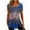 Blue, variant on Fesfesfes Summer Tops Womem Casual Tunic Tops Fashion Womens Casual Printed Square Neck Short Sleeve Buttons Tops Loose Blouses Wide Neck T Shirt Blouse Summer Sale