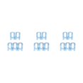 thumbnail image 4 of bedienty 5pcs Multi -function Wardrobe Space -saving Hanger Hook Coat Hook Plastic Closet Stack Hanger Rack Storage Wardrobe Organizer Blue 3Set, 4 of 6