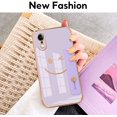 thumbnail image 2 of Compatible with iPhone XR Case with Smiley Face Pattern,Soft TPU Cute Plating Wristband Holder Case Camera Lens Protection Side Small Pattern Shockproof Wrist Strap Case Women Girls-Purple, 2 of 14
