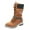 Brown, variant on Leozcaa Women's Winter Duck Boots Mid Calf Warm Insulated Plush Lined Waterproof Lace Up Snow Boots