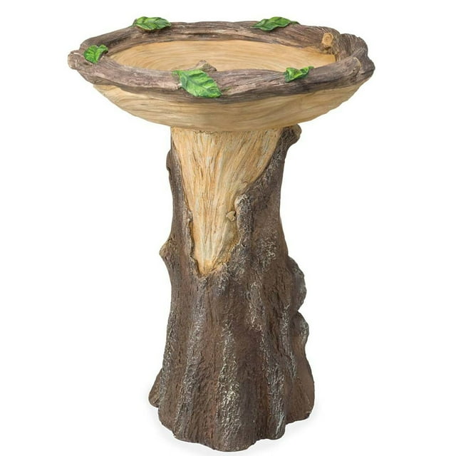 RYRDWP Beautiful Sunflower Brown Pedestal Bird Bath Handmade For Outdoor