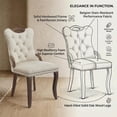 thumbnail image 5 of Dining Chairs Set of 6, Velvet Upholstered Kitchen Chairs with Vintage Copper Nails, Solid Wood Handles & Curved Legs, Mid Century Modern Dining Room Chairs for Home (Beige, Set of 6), 5 of 8