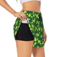 thumbnail image 2 of Bixox Women's Tennis Balls pattern 2 in 1 Running Shorts - Lightweight Athletic Workout Gym Yoga Shorts Liner with Pockets - Small, 2 of 7