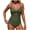 Green, variant on Women's Summer Beach Bathing Suit Casual Pleated Modest Removable One Piece Bikini Vacation Seaside Deep V Neck Padded Bra Swimsuits