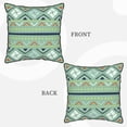 thumbnail image 7 of DouZhe Velvet Decorative Throw Pillow Covers Set of 2, Soft Square Cushion Cover with Invisible Zipper Retro Bohemian Old Style Printing, 18"x18", 7 of 7
