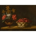 thumbnail image 3 of Spanish School 18x14 Black Modern Framed Museum Art Print Titled - Still Life with a Vase of Flowers and a Basket of Strawberries on a Table Top (17th Century), 3 of 5